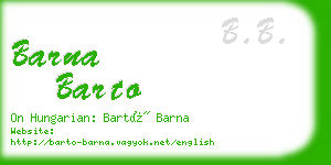 barna barto business card